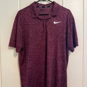 Large Nike Maroon Golf Polo with cool design.